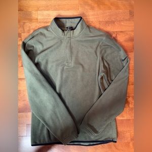Nike olive green sherpa fleece quarter zip